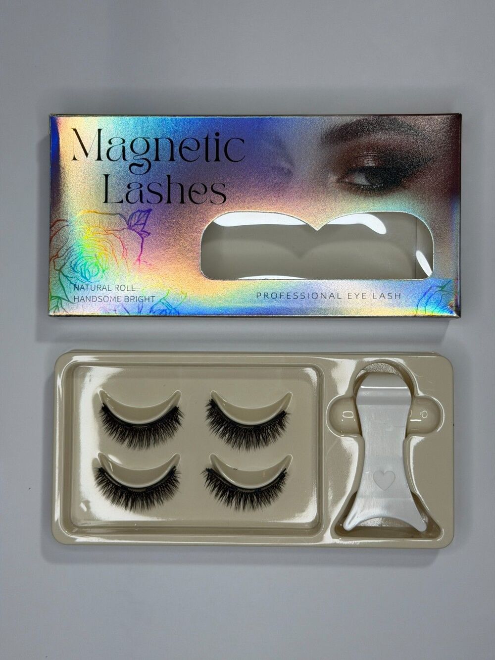 2 Pair Magnetic Lash Set No Glue False Eyelashes With Applicator Tool